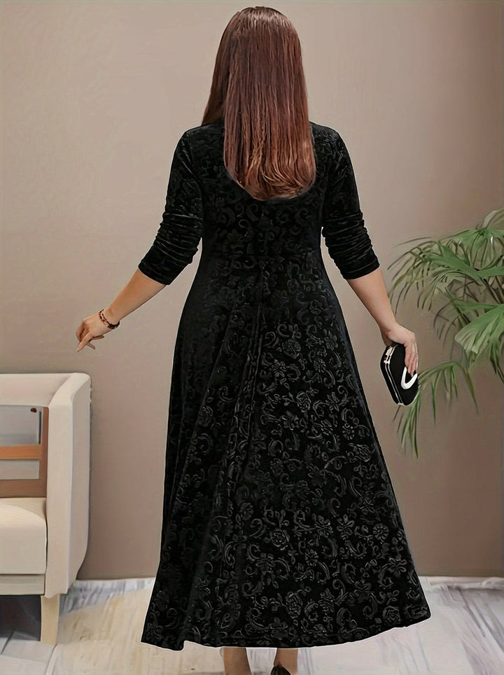 Evadne | Elegant Mønstret Maxi Kjole