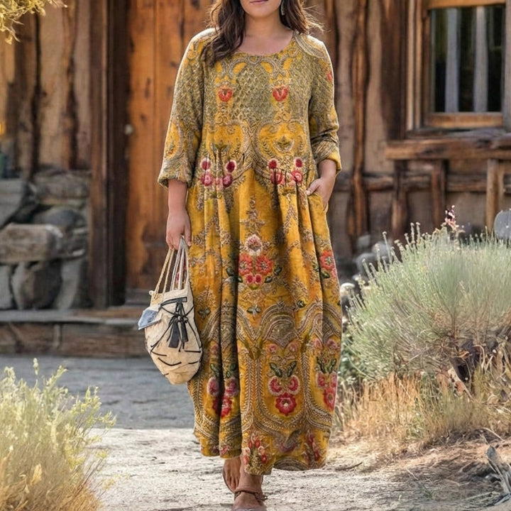 Cecily | Vintage-inspireret langærmet casual kjole