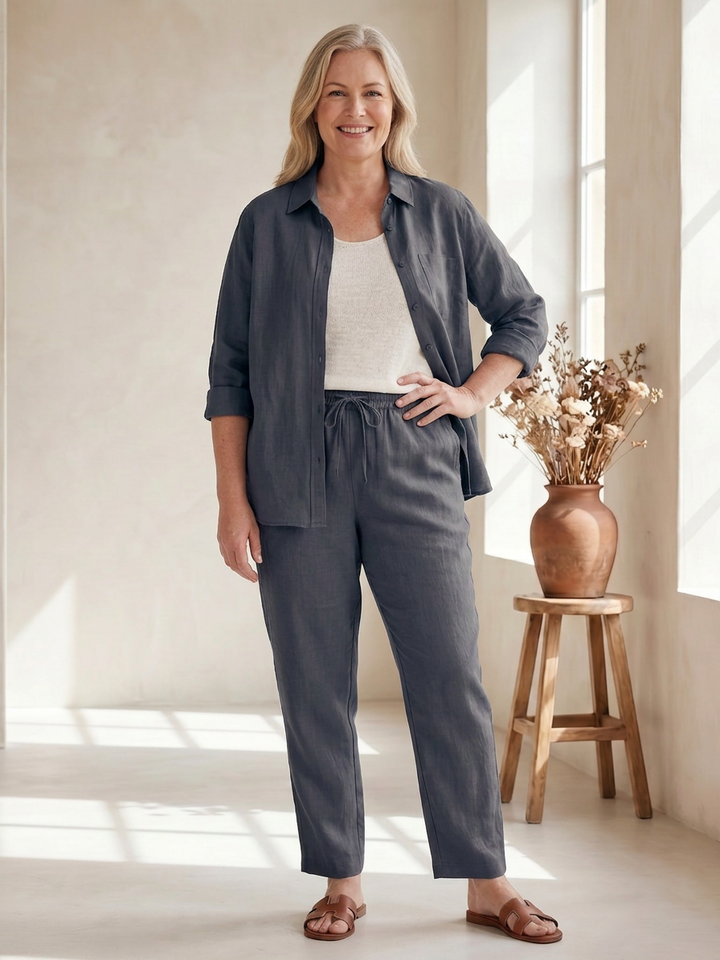 Paloma | Langærmet skjorte med tapered bukser sæt