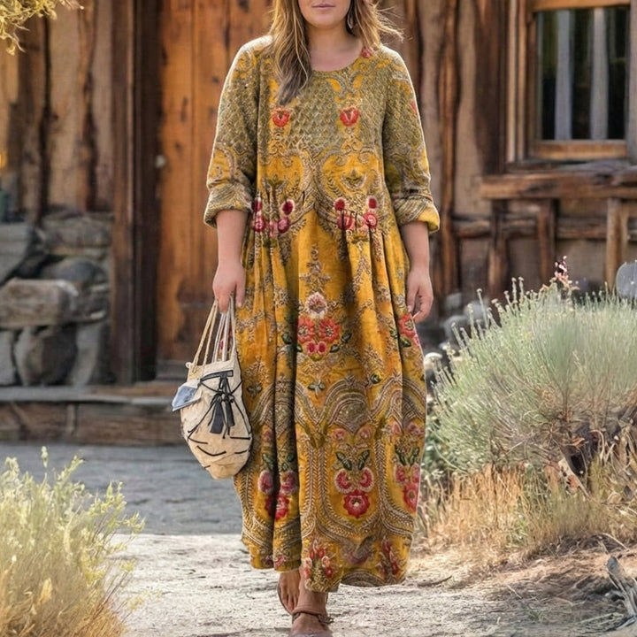 Cecily | Vintage-inspireret langærmet casual kjole
