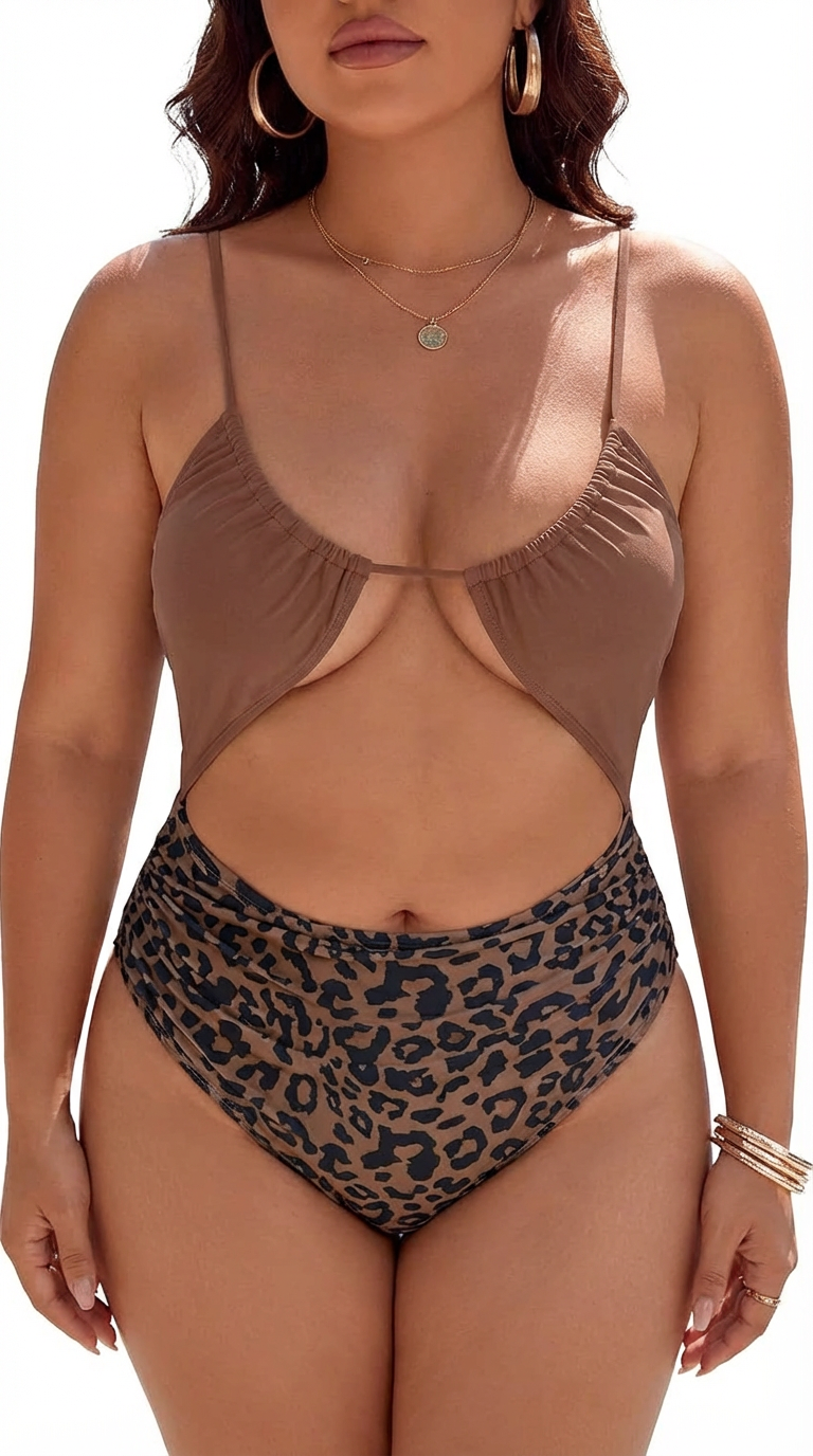 Nia | Én-delt Monokini med Udsparinger og Mavekontrol
