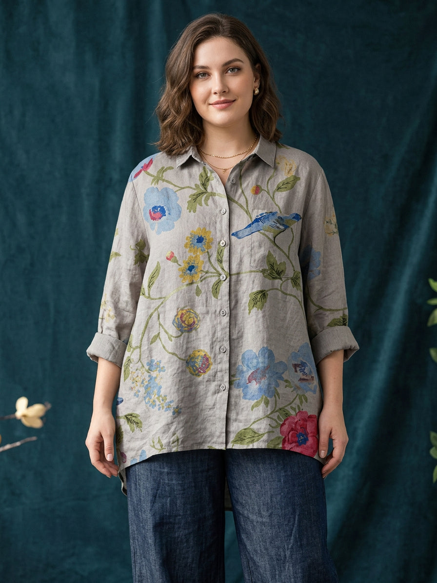 Bria | Blomstret Bluse
