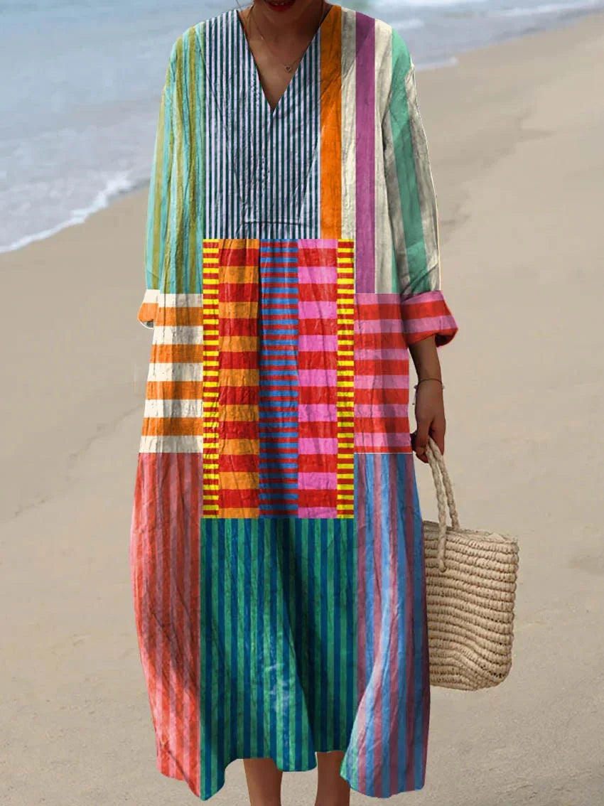 LUCIENNE | MULTIFARVET PATCHWORK MAXI KJOLE