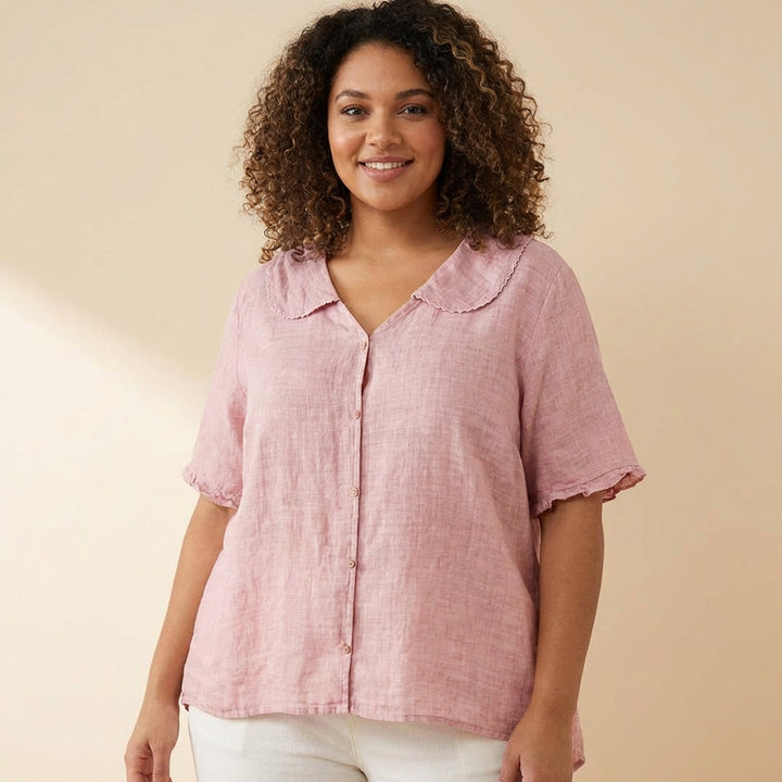 Calliope | Vintage Bluse med Knapdetalje