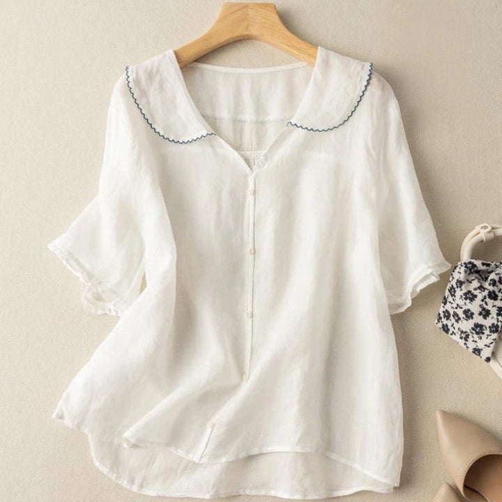 Calliope | Vintage Bluse med Knapdetalje