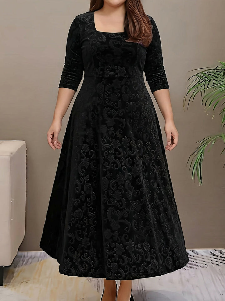 Evadne | Elegant Mønstret Maxi Kjole