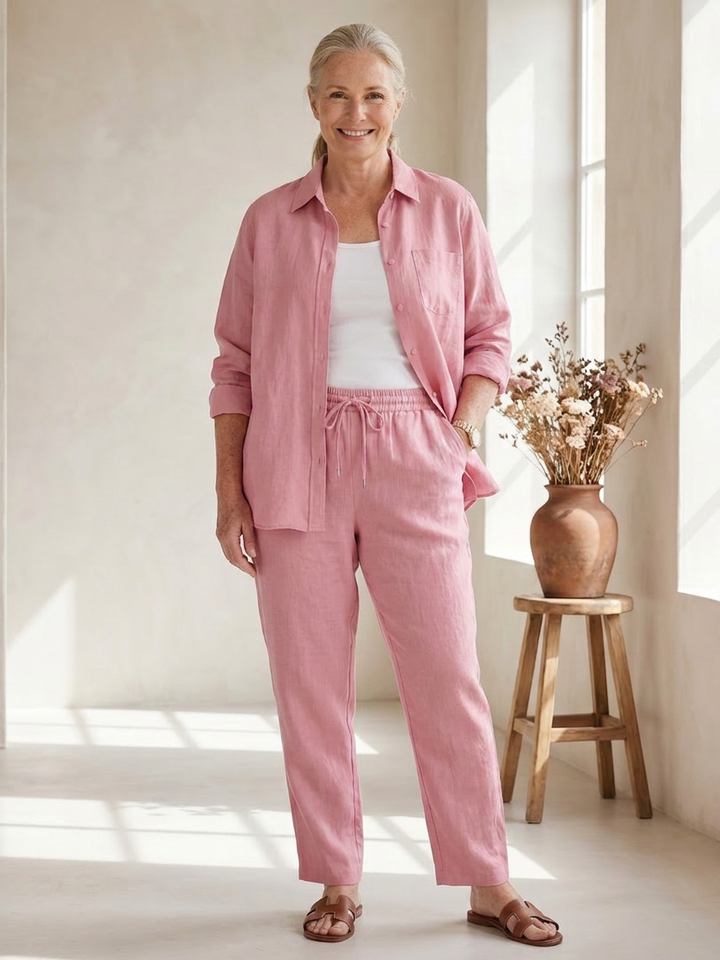 Paloma | Langærmet skjorte med tapered bukser sæt