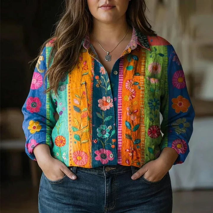 Posy | Boheme Mønster Vintage Bluse