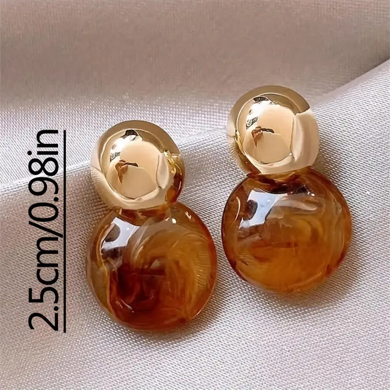 Lark Amber Drop Øreringe | Guld