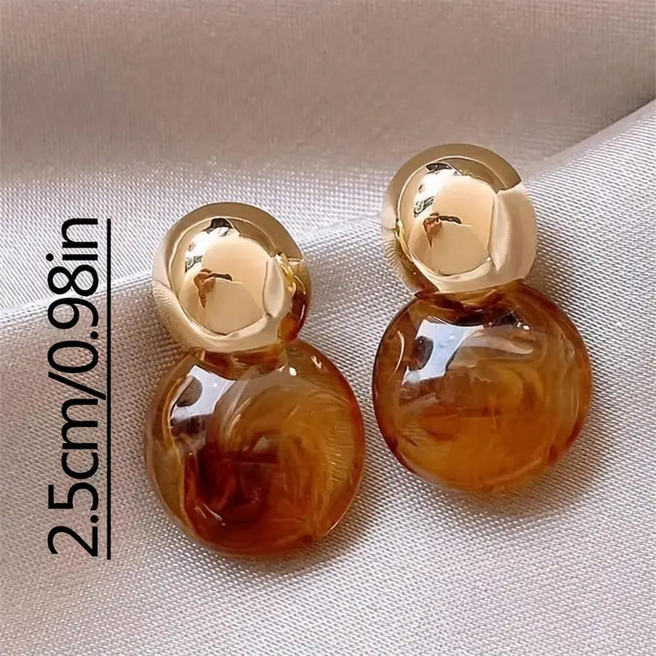 Lark Amber Drop Øreringe | Guld