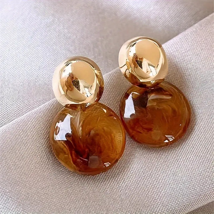 Lark Amber Drop Øreringe | Guld