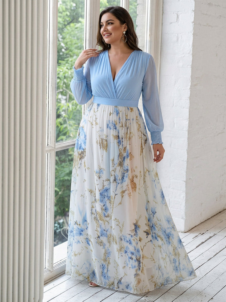 Alessia | Smuk Maxi Kjole med Blomsterprint