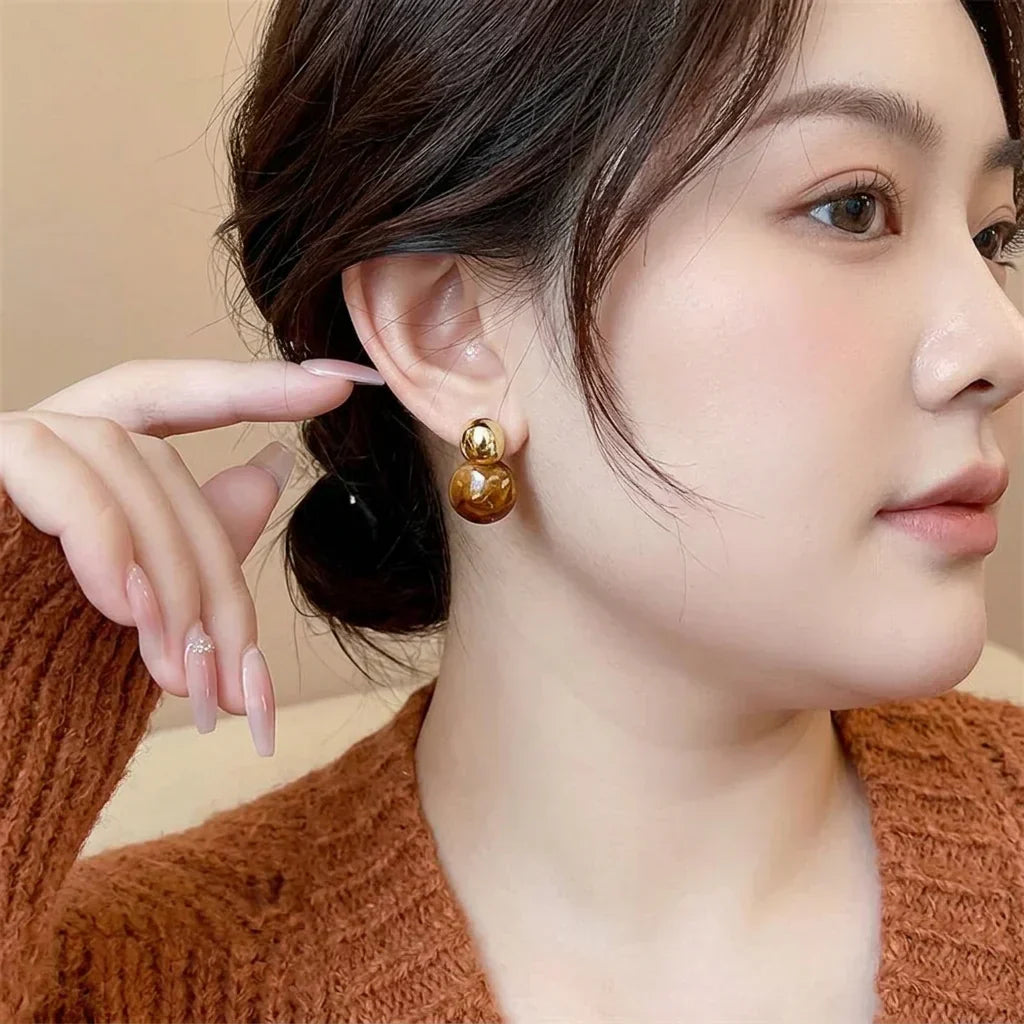 Lark Amber Drop Øreringe | Guld