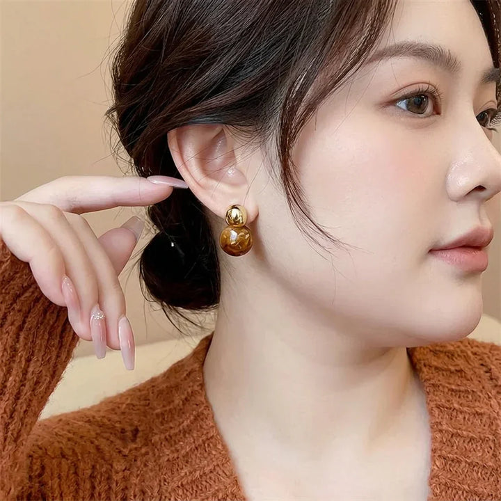 Lark Amber Drop Øreringe | Guld