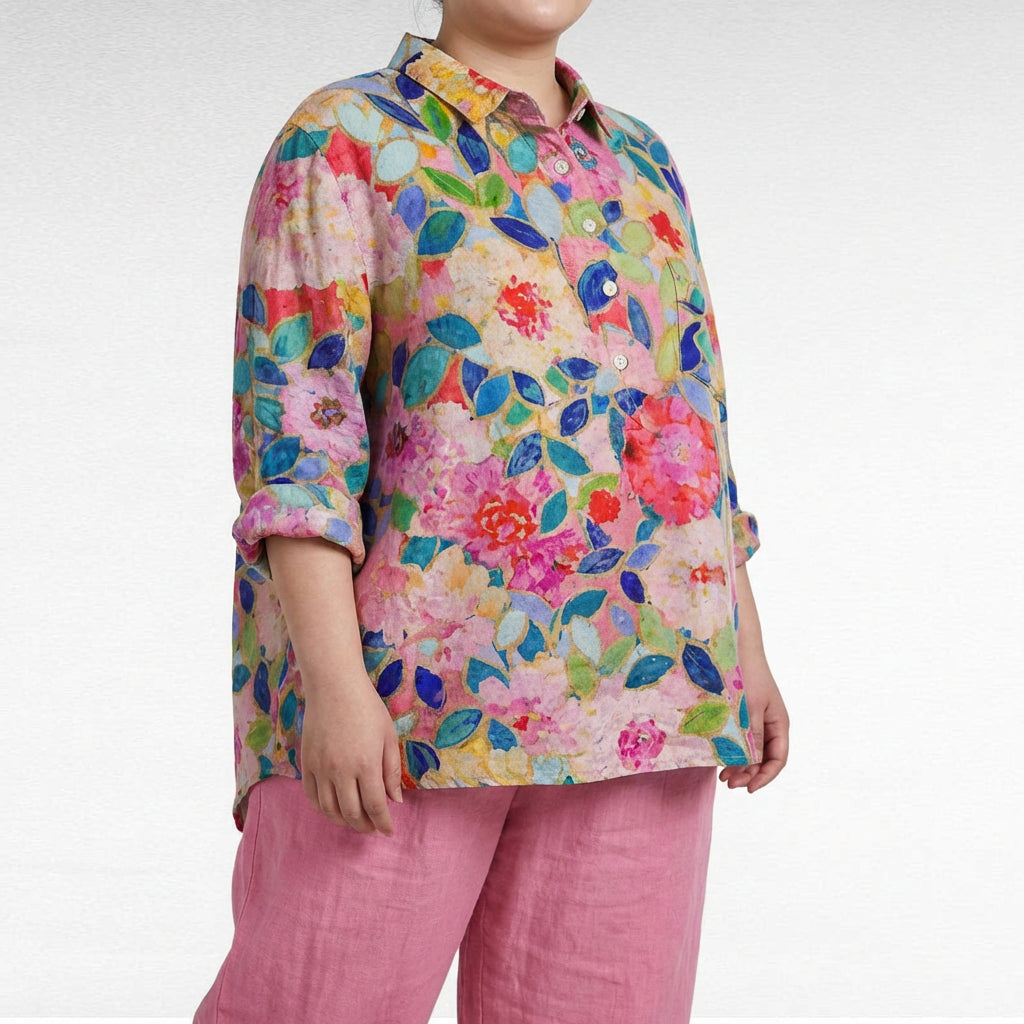 Saskia | Elegant Linned Sommerbluse