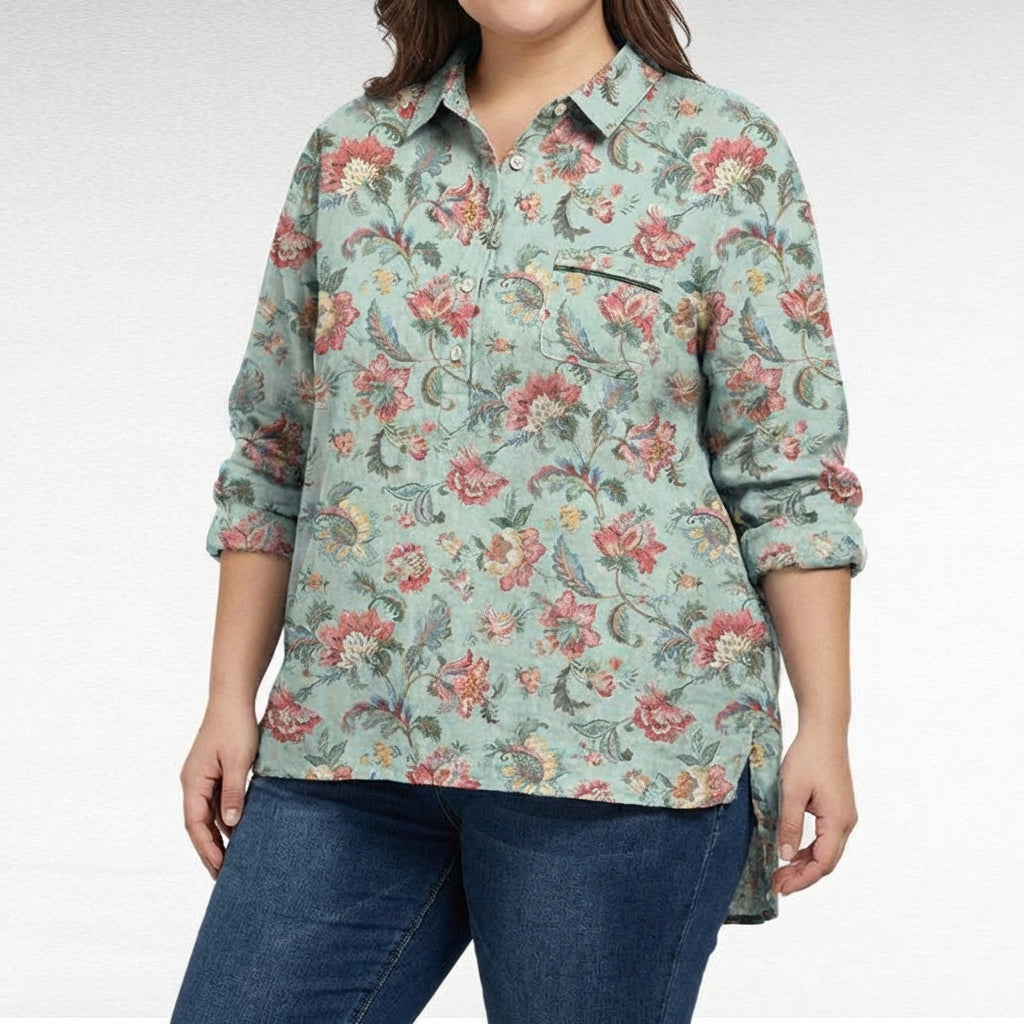 Saskia | Elegant Linned Sommerbluse