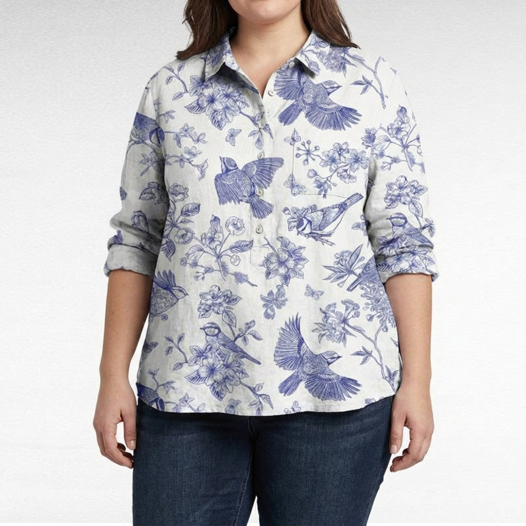 Saskia | Elegant Linned Sommerbluse