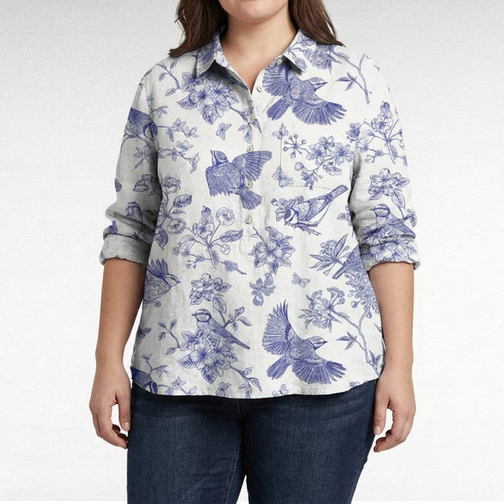 Saskia | Elegant Linned Sommerbluse