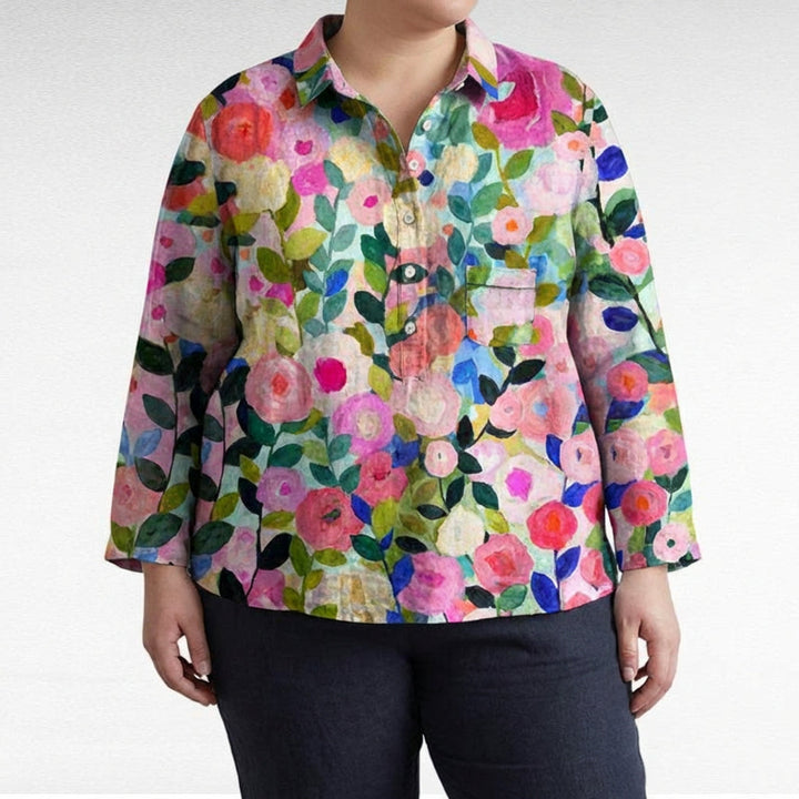 Saskia | Elegant Linned Sommerbluse