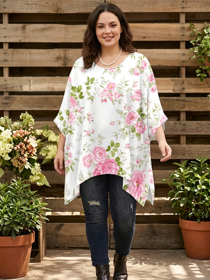 Juna | Vintage Bohemian Blomsterprint Kvinders T-Shirt