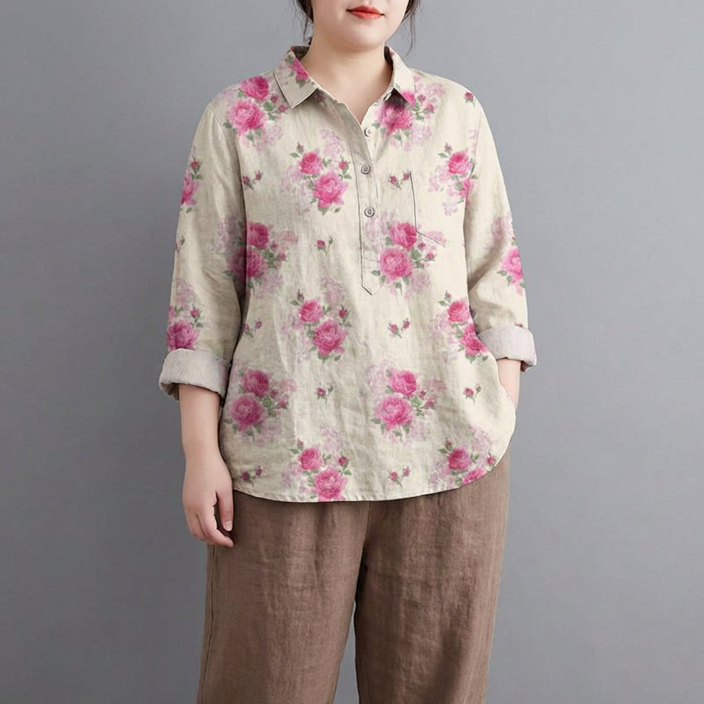 Saskia | Elegant Linned Sommerbluse