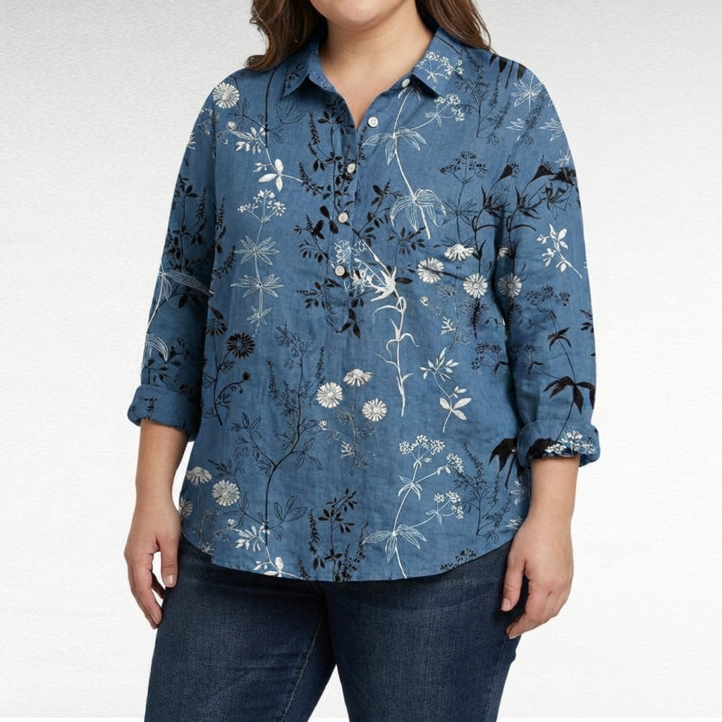Saskia | Elegant Linned Sommerbluse