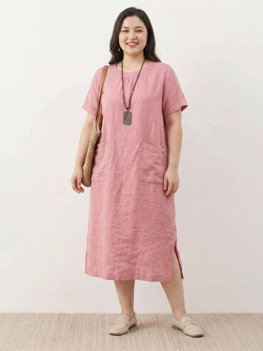 Saskia - Linned Midi Kjole