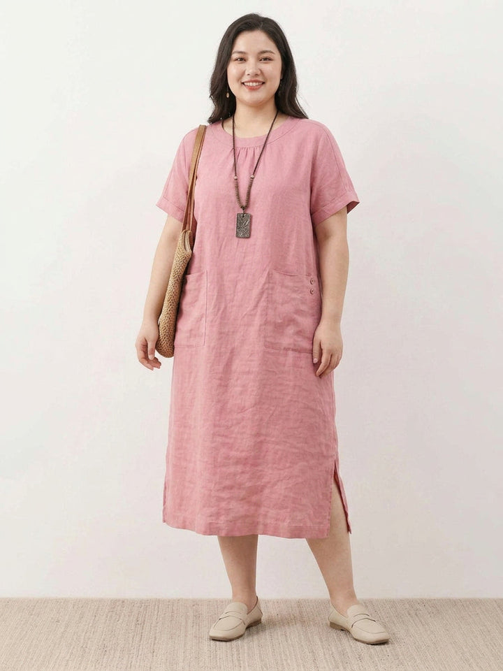 Saskia - Linned Midi Kjole
