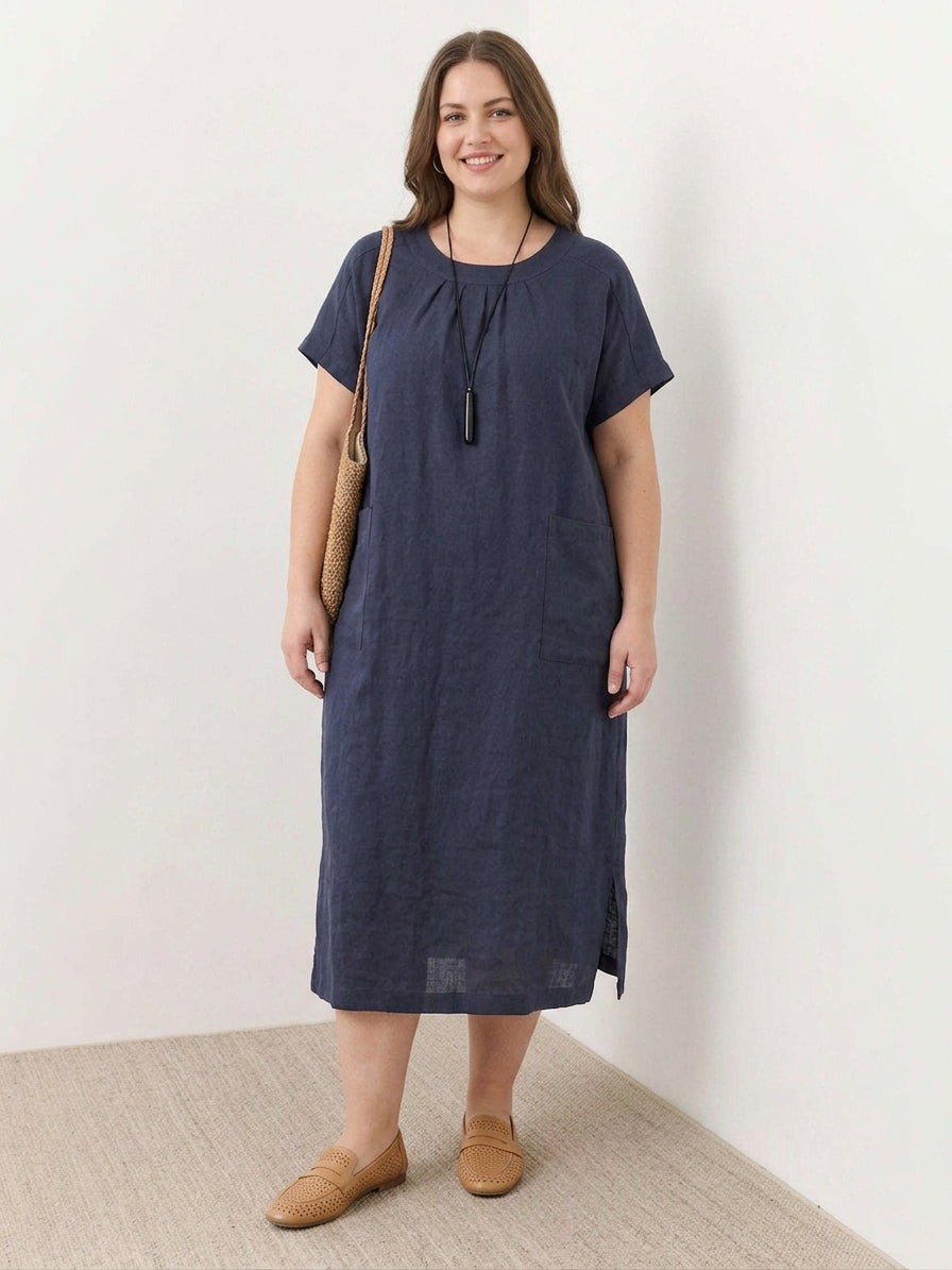 Saskia - Linned Midi Kjole