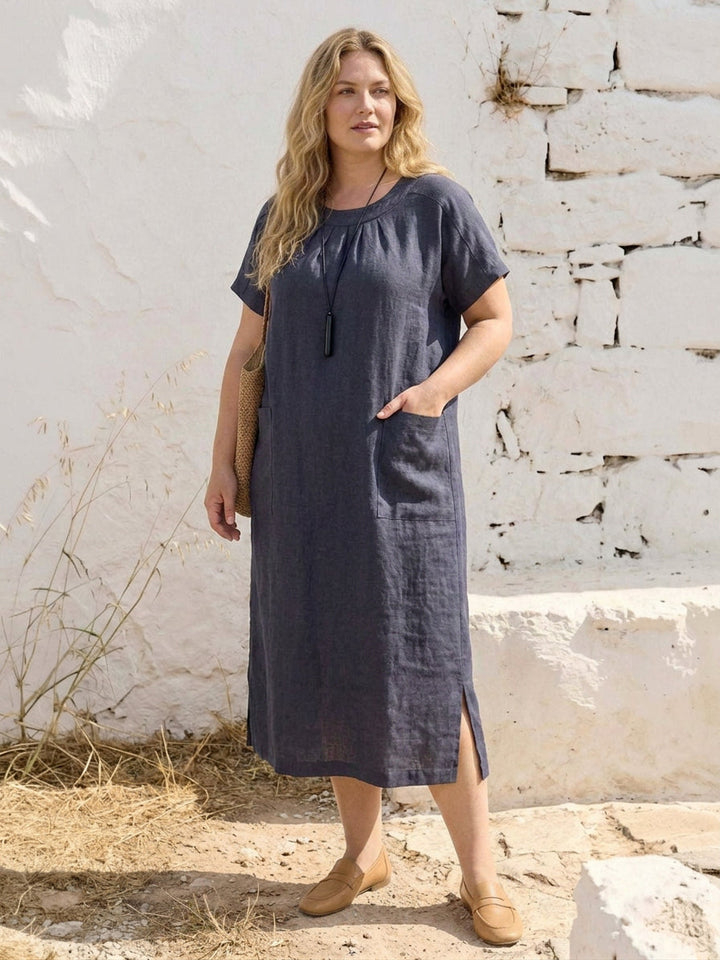 Saskia - Linned Midi Kjole