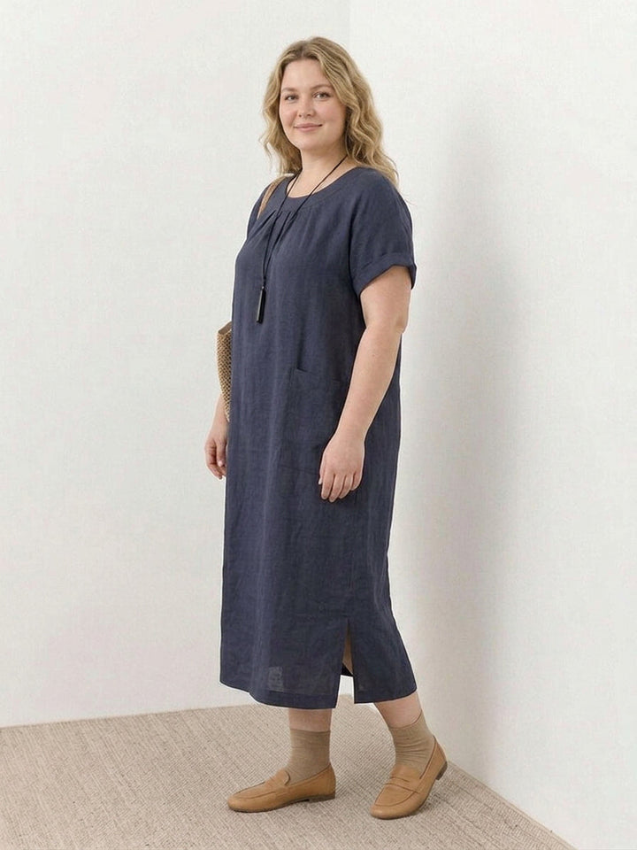 Saskia - Linned Midi Kjole