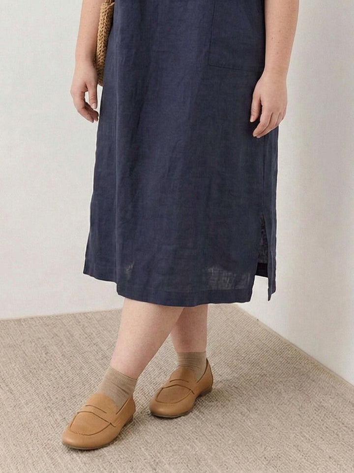 Saskia - Linned Midi Kjole