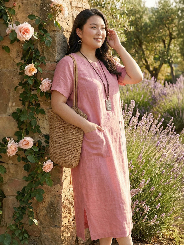 Saskia - Linned Midi Kjole