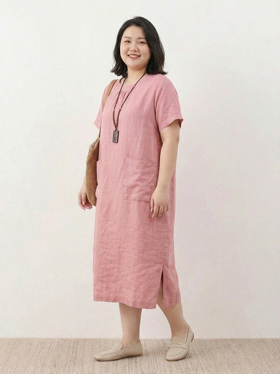 Saskia - Linned Midi Kjole