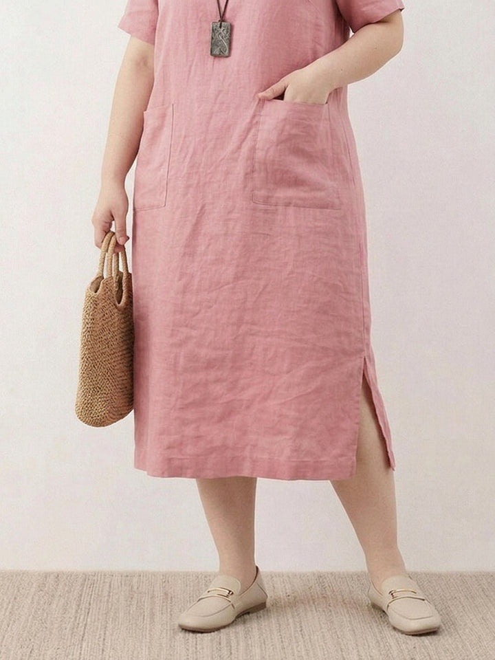 Saskia - Linned Midi Kjole