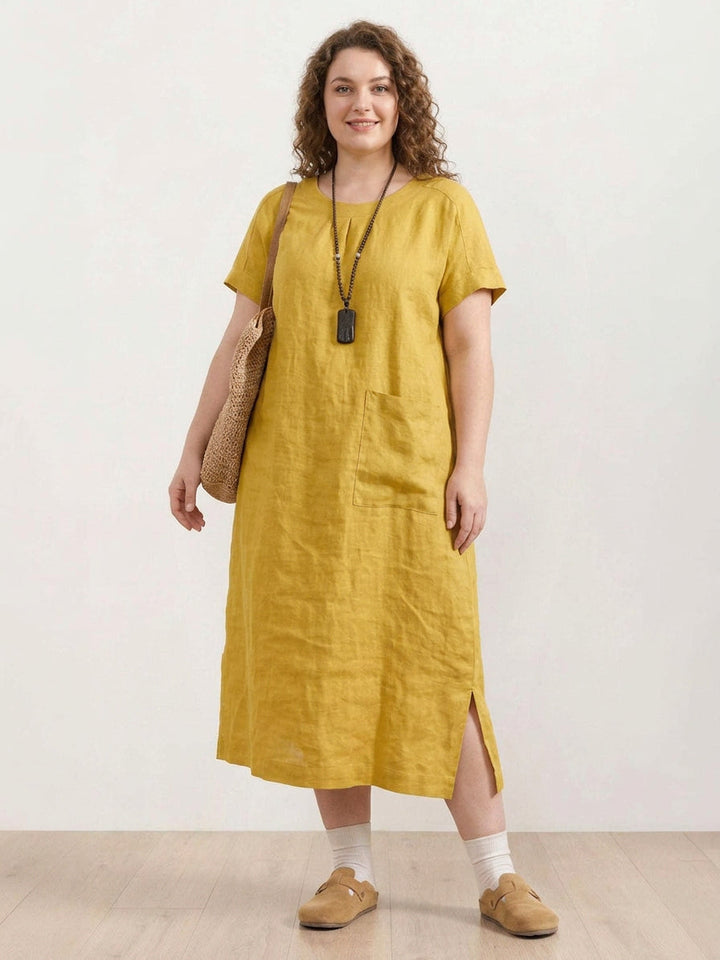 Saskia - Linned Midi Kjole