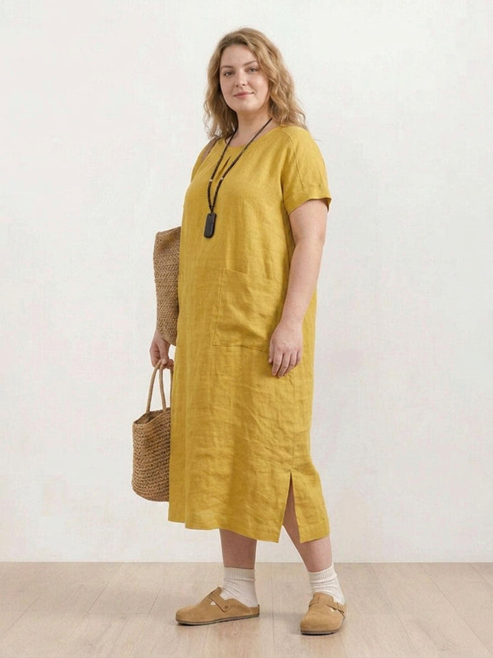 Saskia - Linned Midi Kjole