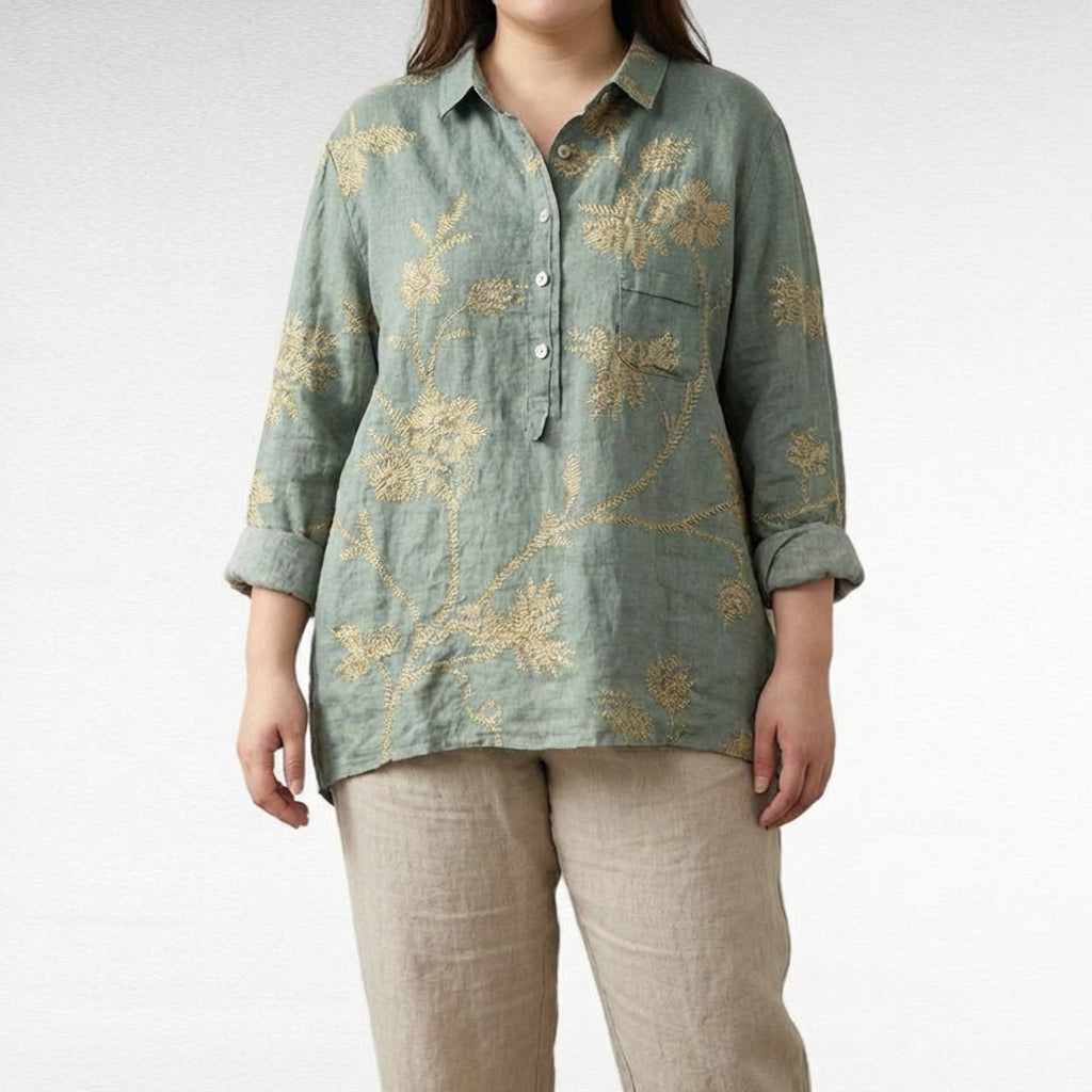 Saskia | Elegant Linned Sommerbluse