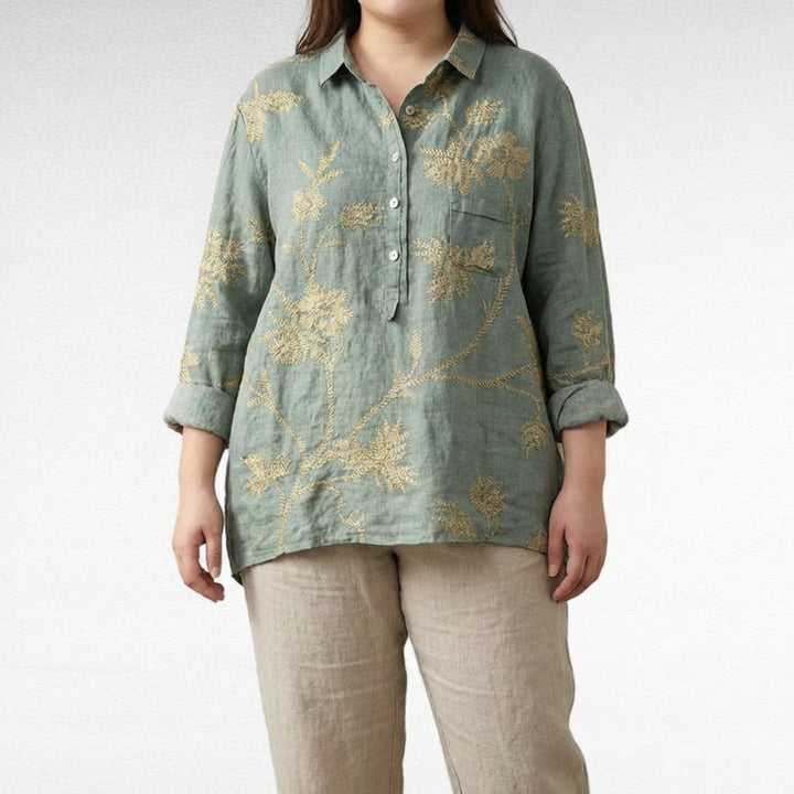 Saskia | Elegant Linned Sommerbluse