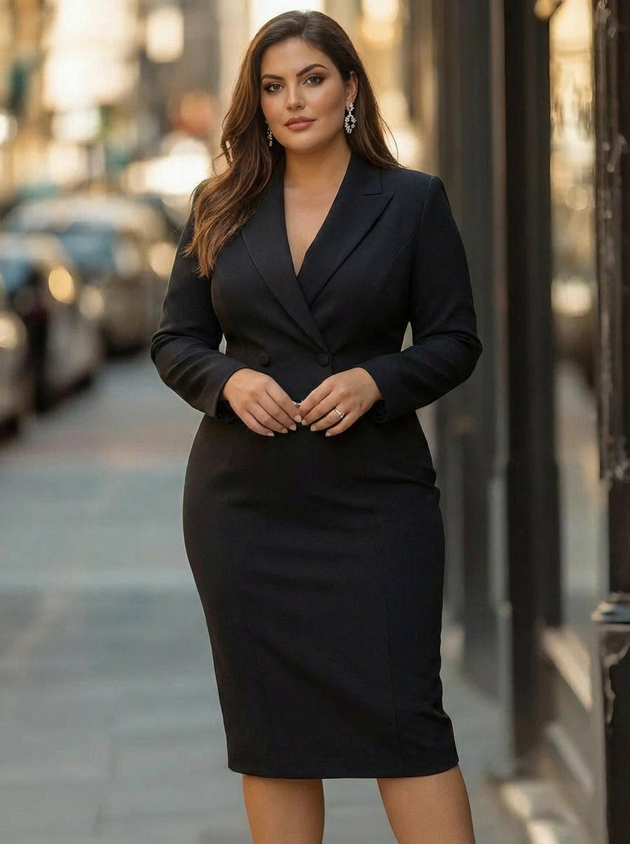 Ines | Elegant Skræddersyet Midi Kjole