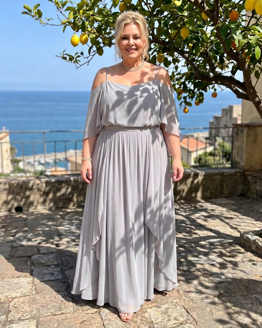 Amaya | Kold Skulder Top Og Flydende Maxi Nederdel Sæt
