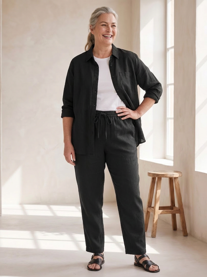 Paloma | Langærmet skjorte med tapered bukser sæt