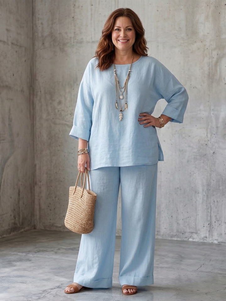 Isabeau | Oversized Tunika Bred Ben Bukse Sæt
