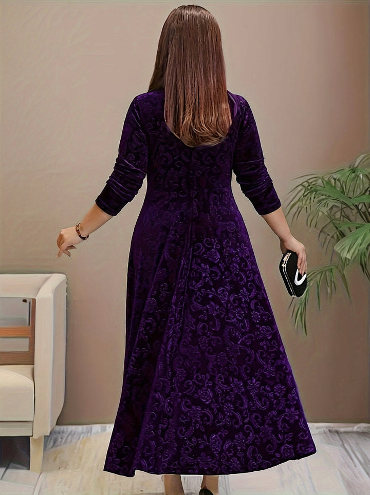 Evadne | Elegant Mønstret Maxi Kjole