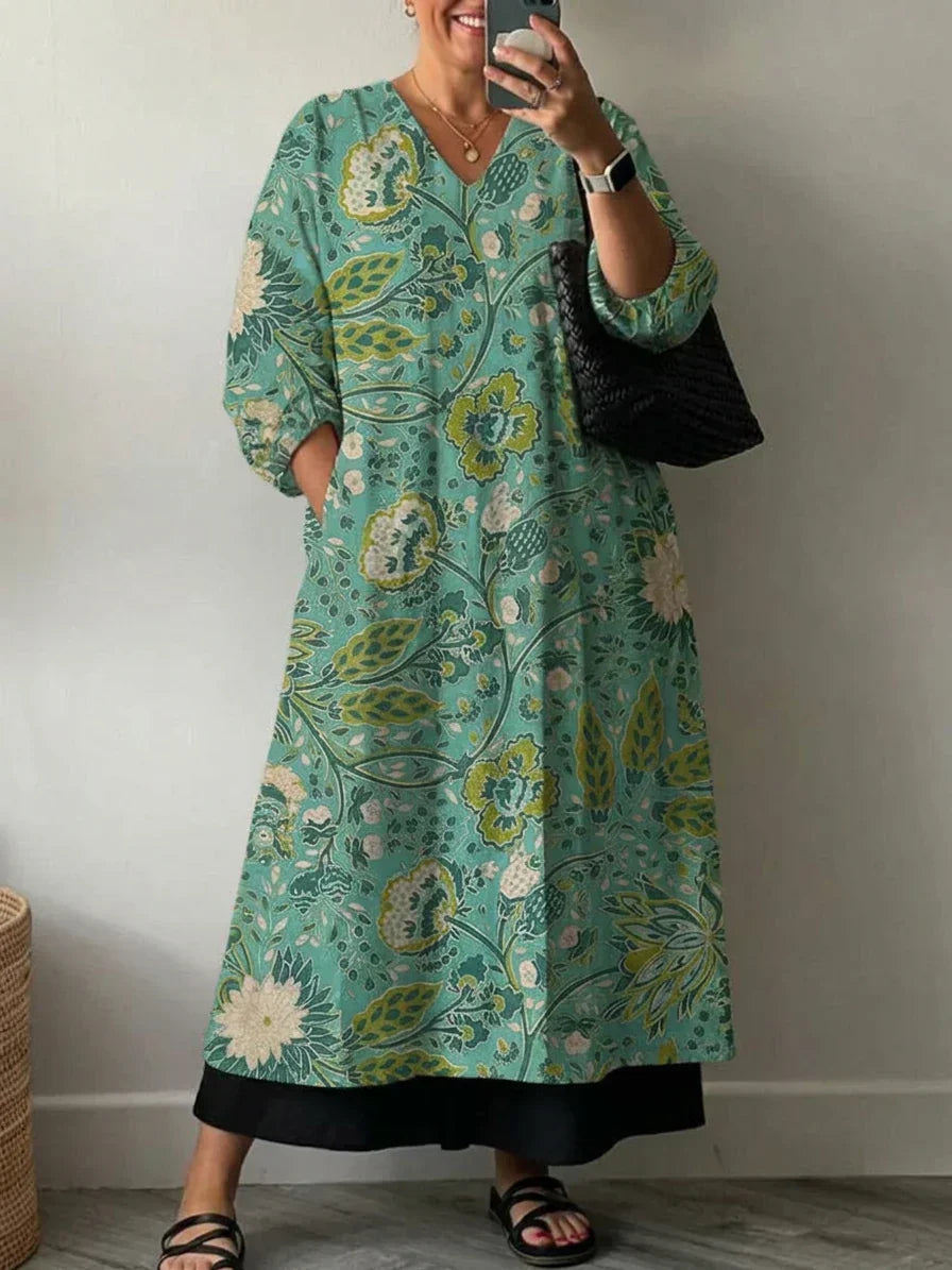 Elegant Kjole med Blomsterprint Paula