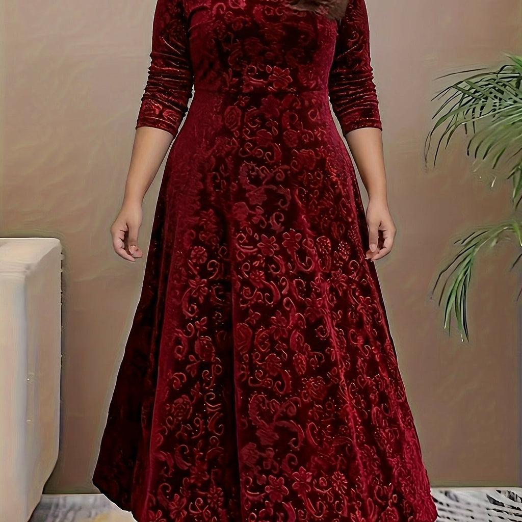 Evadne | Elegant Mønstret Maxi Kjole