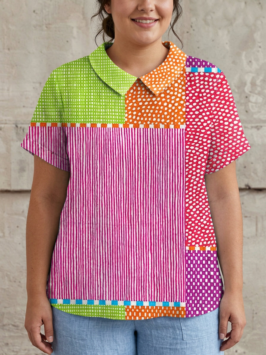 Seren | Farverig Patchwork Skjorte
