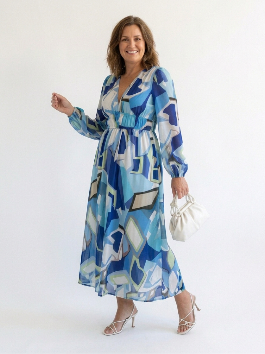 Harlow | Langærmet Floral Maxi Kjole