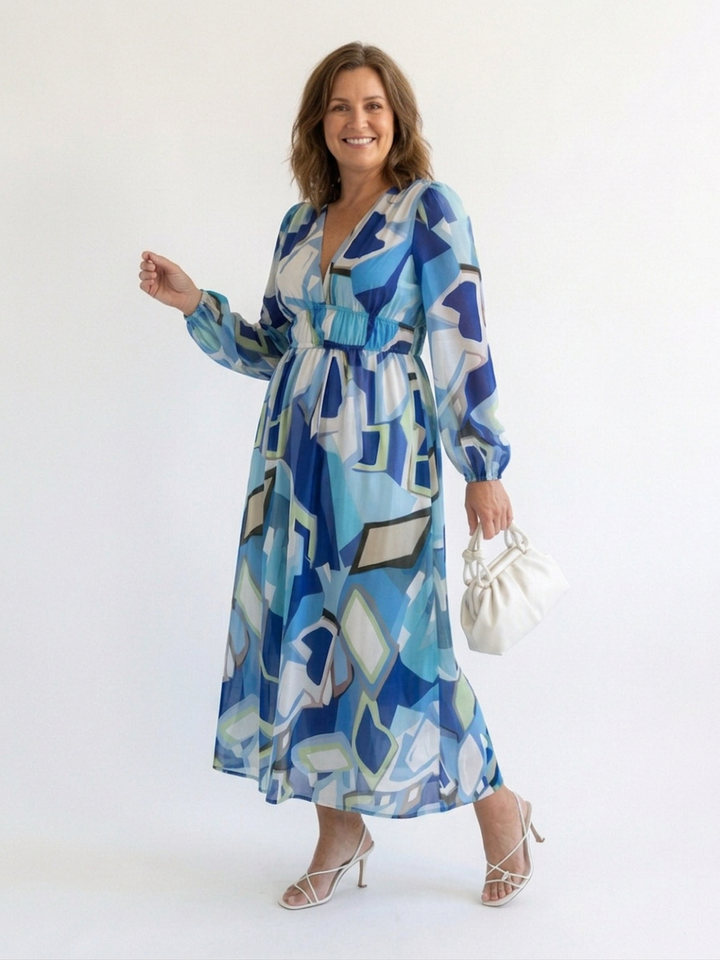 Harlow | Langærmet Floral Maxi Kjole