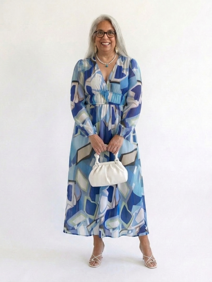 Harlow | Langærmet Floral Maxi Kjole